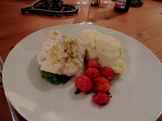 cod roast toms pea puree.JPG